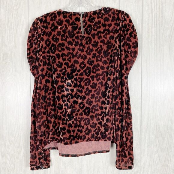 Anthropologie | Dolan | Charley Velvet Leopard Blouse Size Medium - Picture 2 of 7